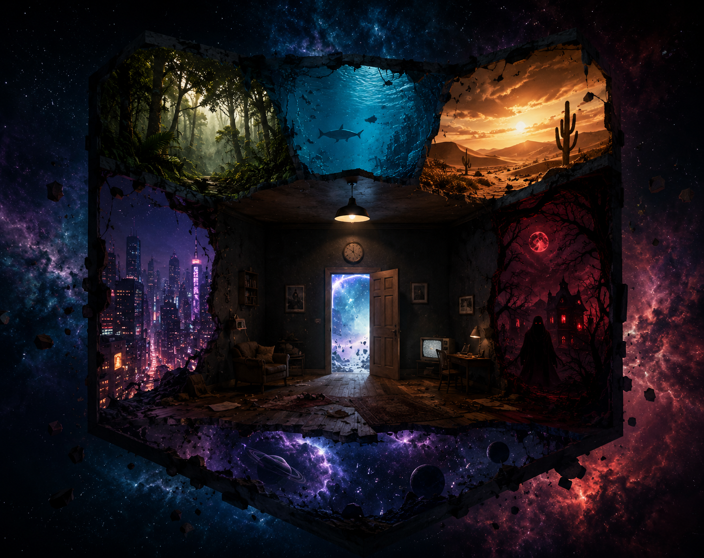 One Room, Many Worlds